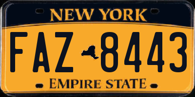 NY license plate FAZ8443