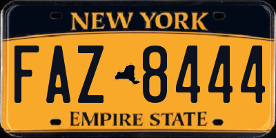 NY license plate FAZ8444
