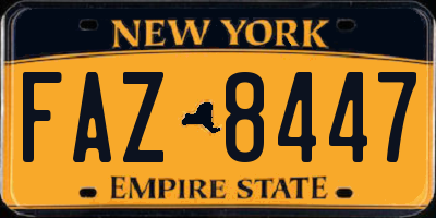 NY license plate FAZ8447