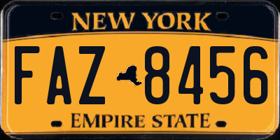 NY license plate FAZ8456