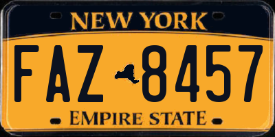 NY license plate FAZ8457