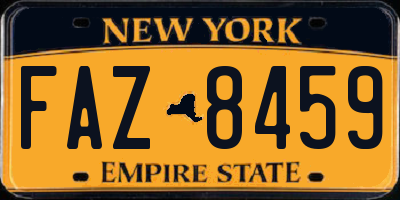 NY license plate FAZ8459