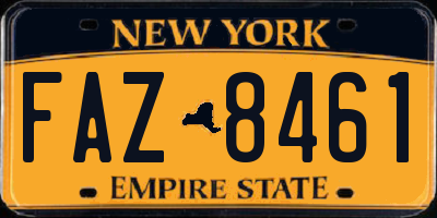 NY license plate FAZ8461