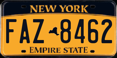 NY license plate FAZ8462