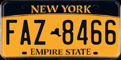 NY license plate FAZ8466