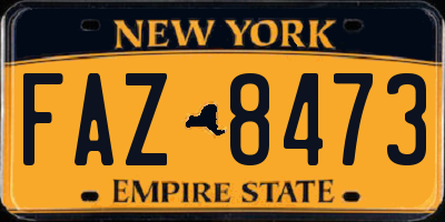 NY license plate FAZ8473