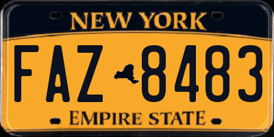 NY license plate FAZ8483