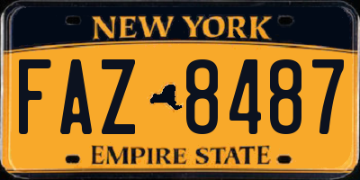 NY license plate FAZ8487