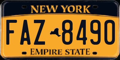 NY license plate FAZ8490