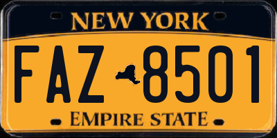 NY license plate FAZ8501