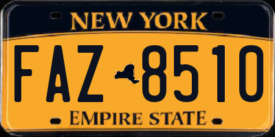 NY license plate FAZ8510