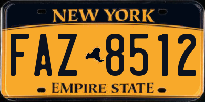 NY license plate FAZ8512