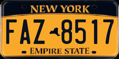 NY license plate FAZ8517