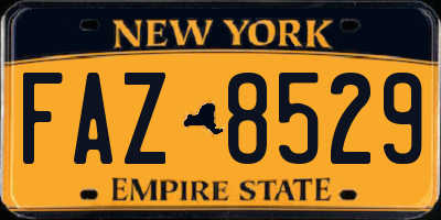 NY license plate FAZ8529