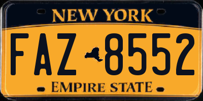 NY license plate FAZ8552
