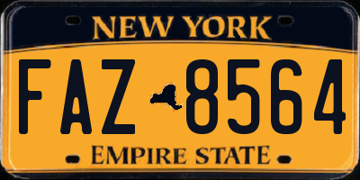 NY license plate FAZ8564