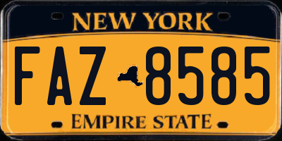 NY license plate FAZ8585