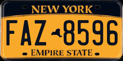 NY license plate FAZ8596