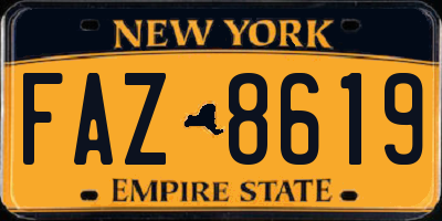 NY license plate FAZ8619