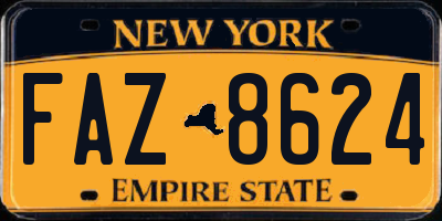 NY license plate FAZ8624
