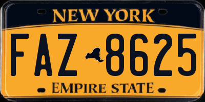NY license plate FAZ8625