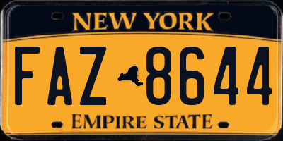 NY license plate FAZ8644