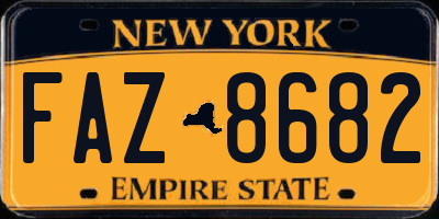 NY license plate FAZ8682
