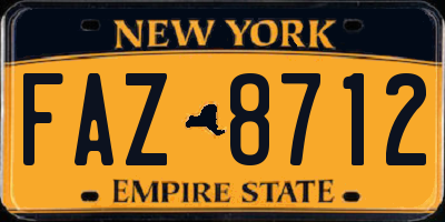 NY license plate FAZ8712