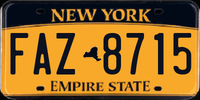 NY license plate FAZ8715