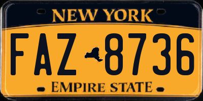 NY license plate FAZ8736