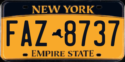 NY license plate FAZ8737