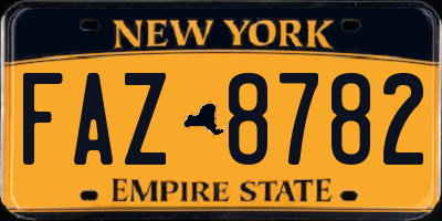 NY license plate FAZ8782