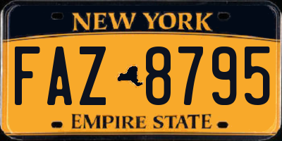 NY license plate FAZ8795