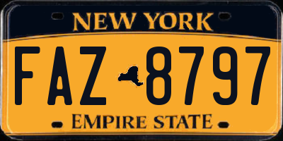 NY license plate FAZ8797