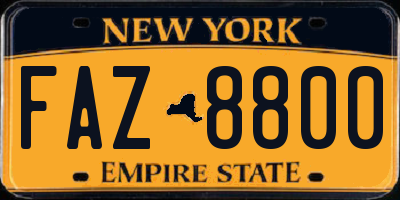 NY license plate FAZ8800
