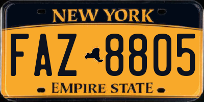 NY license plate FAZ8805