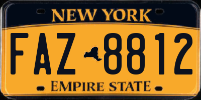 NY license plate FAZ8812
