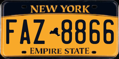 NY license plate FAZ8866