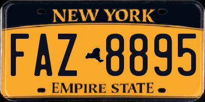 NY license plate FAZ8895