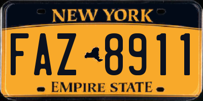 NY license plate FAZ8911