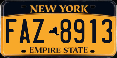 NY license plate FAZ8913