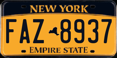 NY license plate FAZ8937