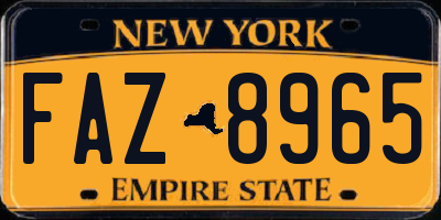 NY license plate FAZ8965