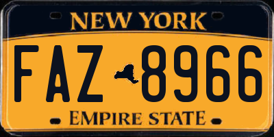 NY license plate FAZ8966