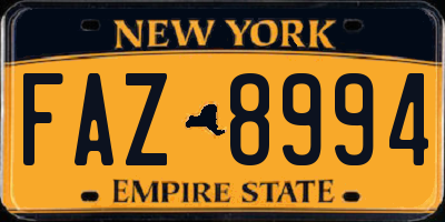 NY license plate FAZ8994