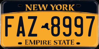 NY license plate FAZ8997