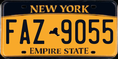 NY license plate FAZ9055