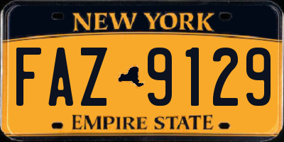 NY license plate FAZ9129