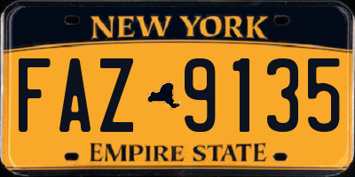 NY license plate FAZ9135