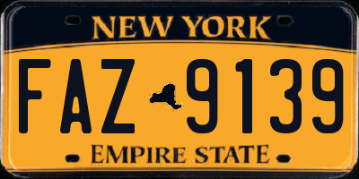 NY license plate FAZ9139